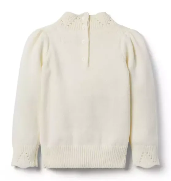 Pointelle Cable Knit Sweater