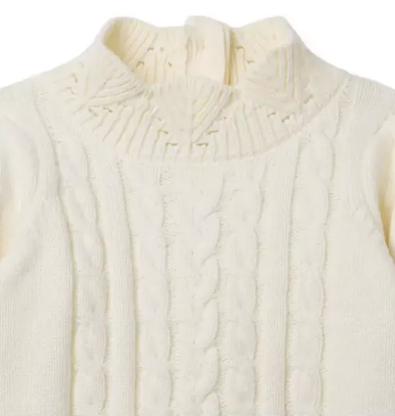 Pointelle Cable Knit Sweater