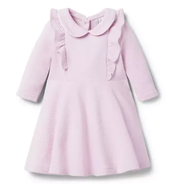 Quilted Jacquard Ruffle Dress