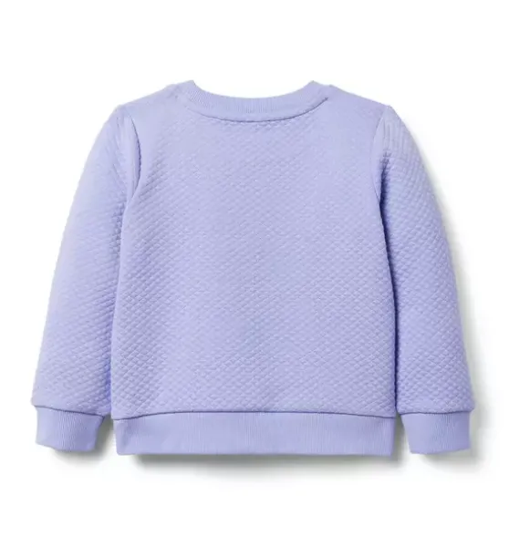 Quilted Jacquard Ruffle Pocket Sweatshirt