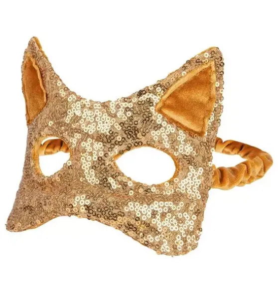 "Gold Sequins” Cat mask