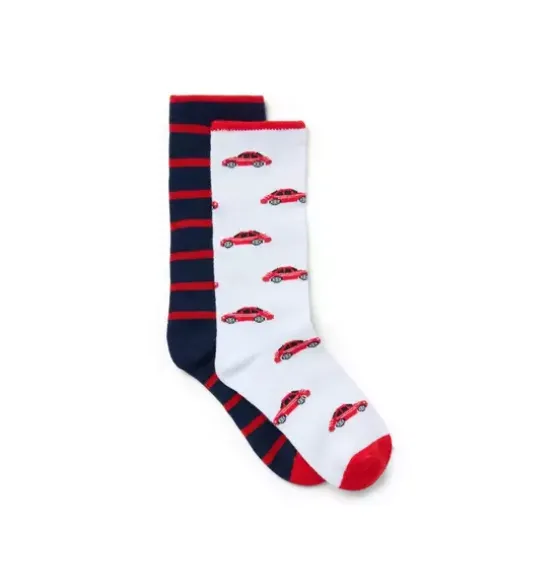 Race Car And Stripe Sock 2-Pack