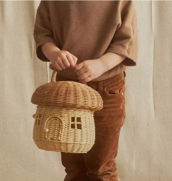 Rattan Mushroom Basket - Natural