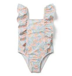Recycled Ditsy Floral Ruffle Swimsuit