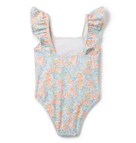 Recycled Ditsy Floral Ruffle Swimsuit