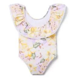 Recycled Floral Ruffle Swimsuit