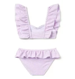 Recycled Gingham Ruffle 2-Piece Swimsuit
