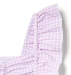 Recycled Gingham Ruffle 2-Piece Swimsuit