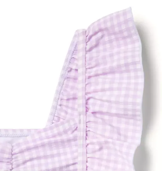 Recycled Gingham Ruffle 2-Piece Swimsuit