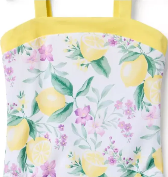 Recycled Lemon Floral Bow Swimsuit