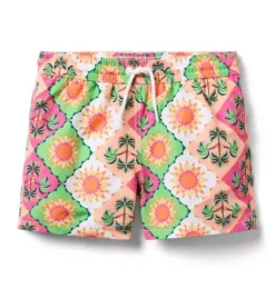 Recycled Palm Tile Swim Trunk