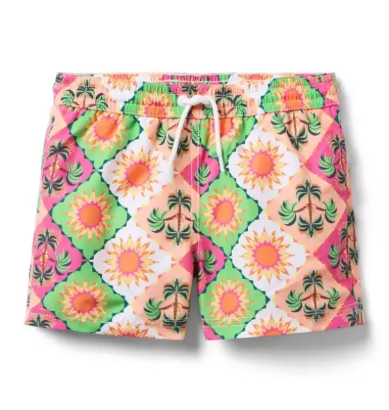 Recycled Palm Tile Swim Trunk