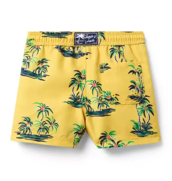Recycled Palm Tree Swim Trunk