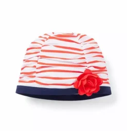 Recycled Striped Swim Cap
