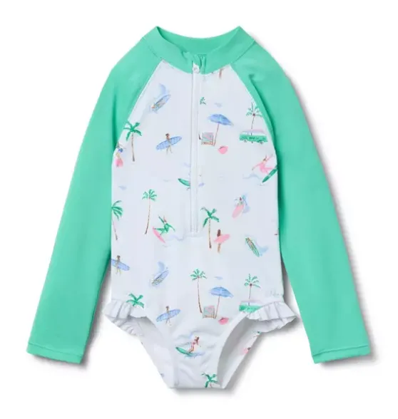 Recycled Surfer Rash Guard Swimsuit