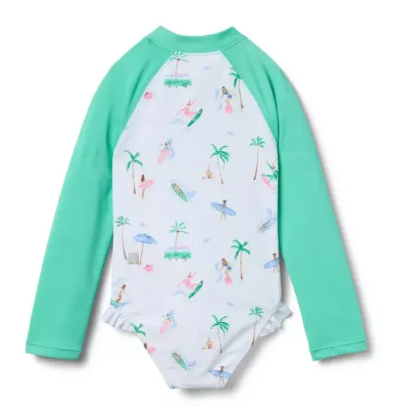 Recycled Surfer Rash Guard Swimsuit