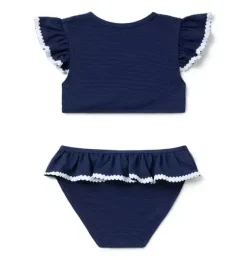 Recycled Textured Ruffle 2-Piece Swimsuit