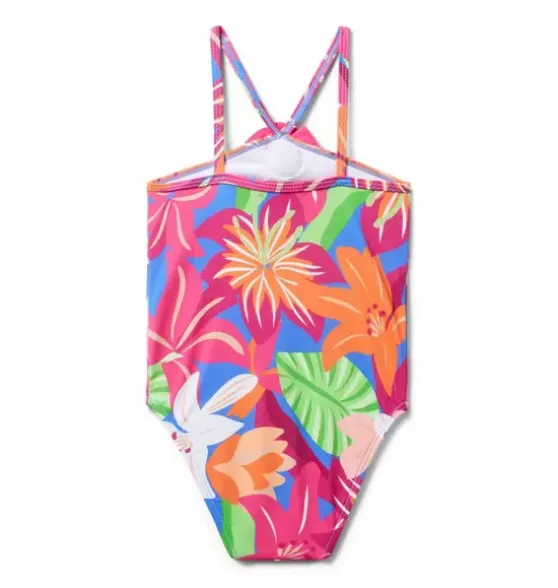 Recycled Tropical Floral Rosette Swimsuit