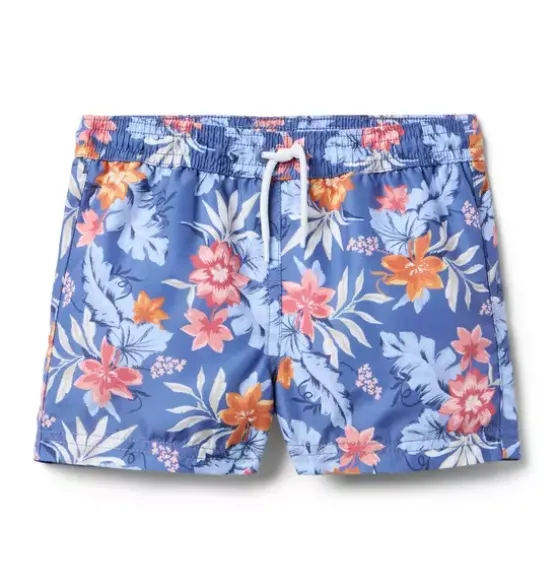 Recycled Tropical Floral Swim Trunk