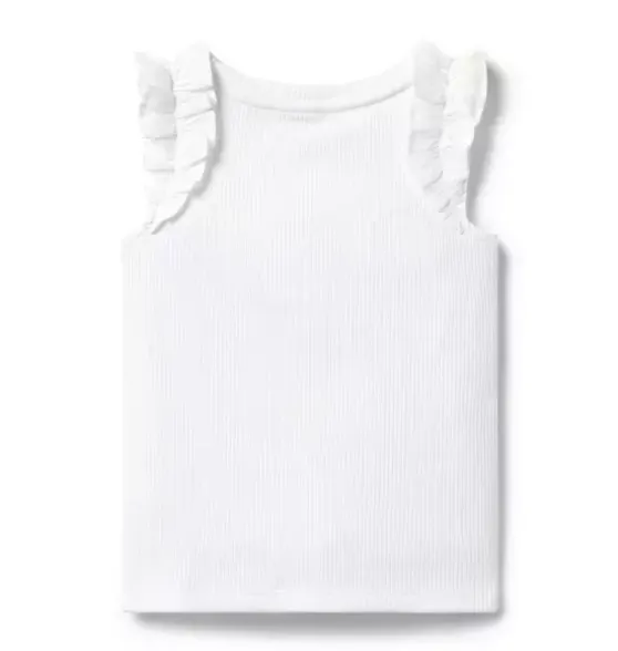 Ribbed Ruffle Sleeve Top