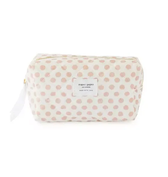 Rose Polka Dot Small Cosmetic Pouch