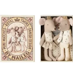 Royal twin mice, Little sister and brother in matchbox