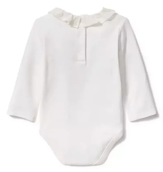 Ruffle Collar Long Sleeve Bodysuit