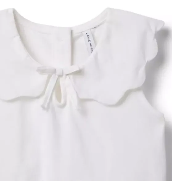 Scalloped Collar Top