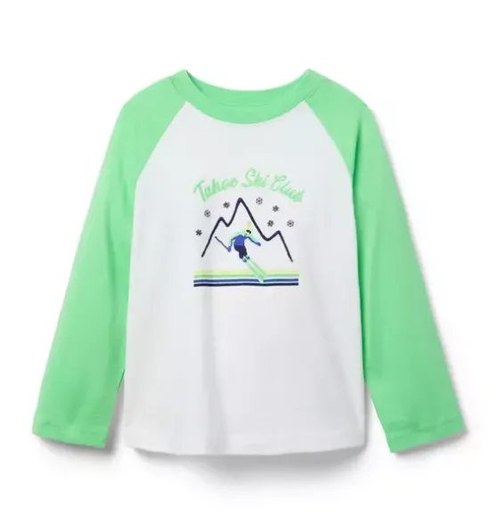 Ski Club Raglan Baseball Tee