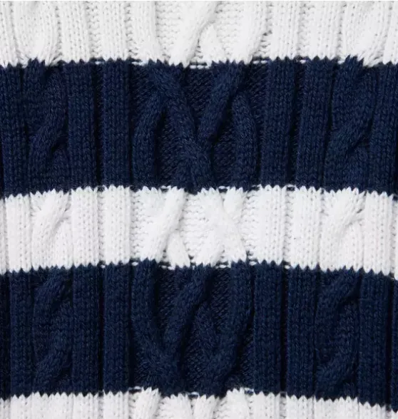 Striped Cable Knit Sweater