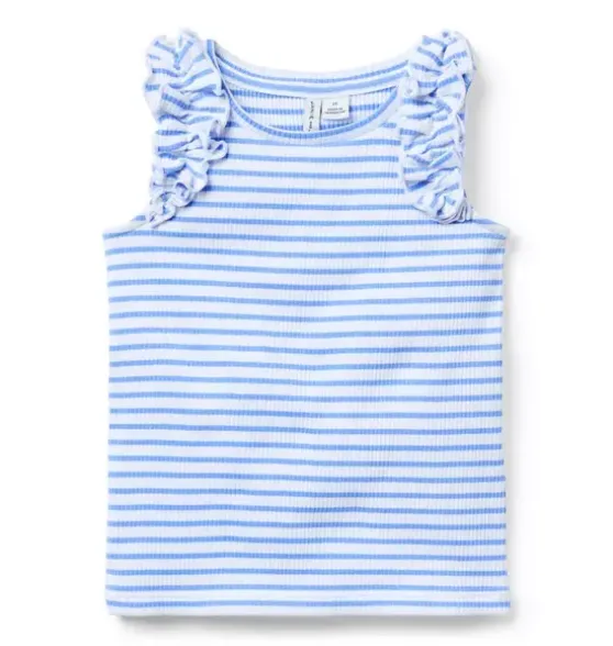 Striped Ruffle Sleeve Top