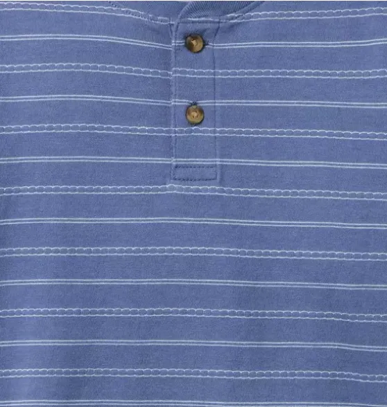 Striped Textured Henley Tee