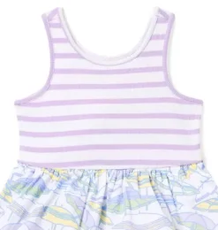 Striped Umbrella Tiered Dress