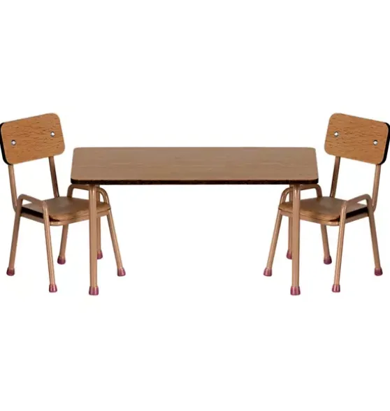 Table and chair set, Mouse - Dark powder