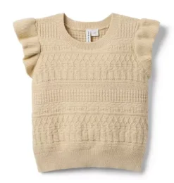 Textured Flutter Sleeve Sweater