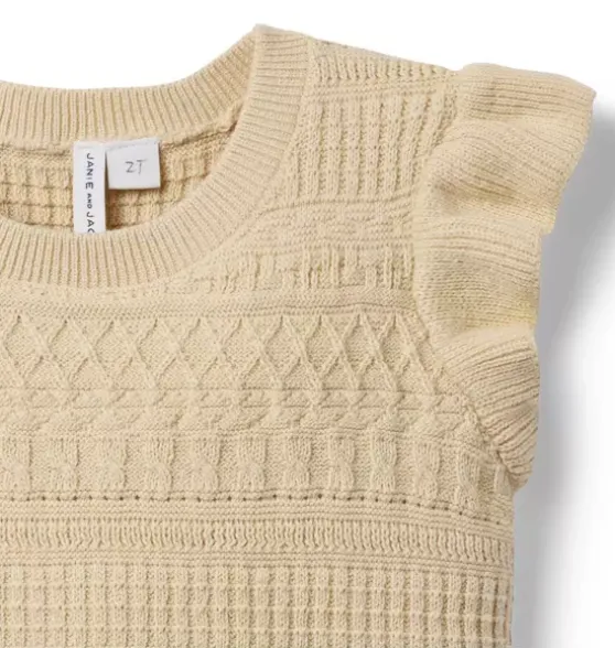 Textured Flutter Sleeve Sweater