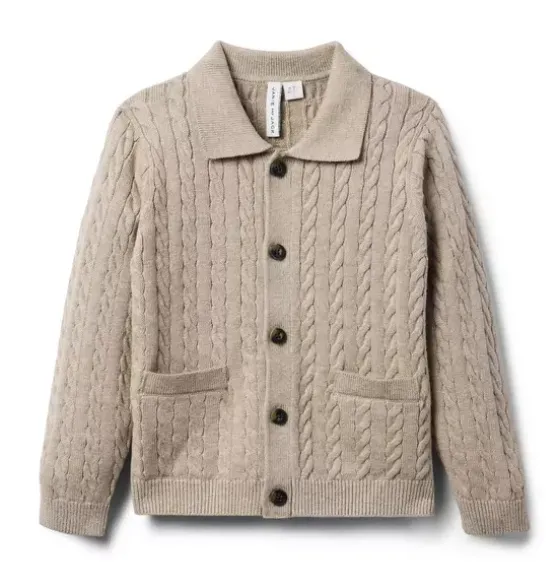 The Cable Knit Polo Cardigan