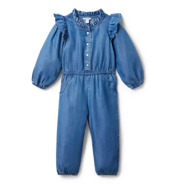 The Chambray Ruffle Jumpsuit