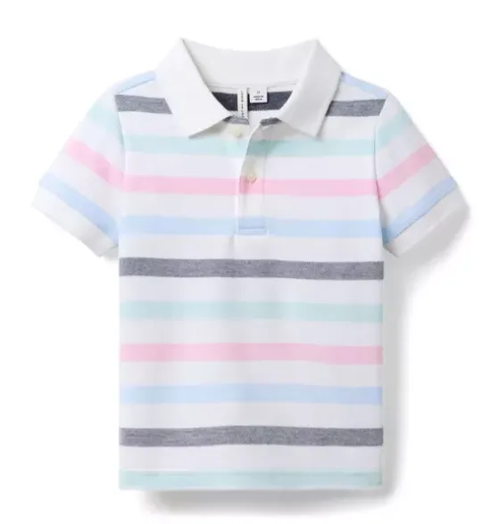 The Classic Striped Pique Polo