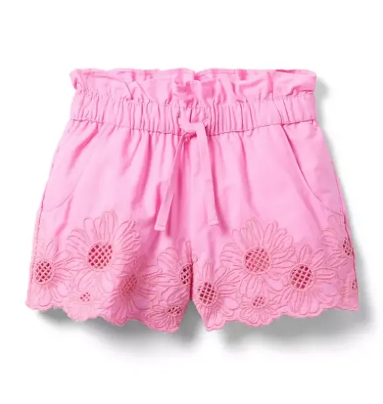 The Embroidered Floral Hem Short