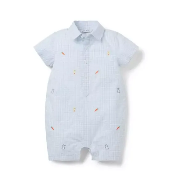 The Gingham Garden Baby Romper