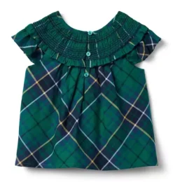 The Tartan Smocked Ruffle Top