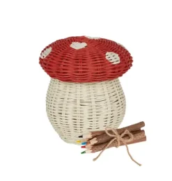 Toadstool Basket - Red & Chalk