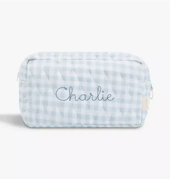 Toiletry Pouch - Blue Gingham