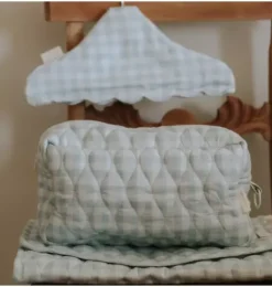 Toiletry Pouch - Blue Gingham