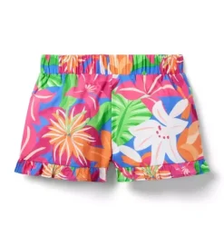 Tropical Floral Ruffle Short