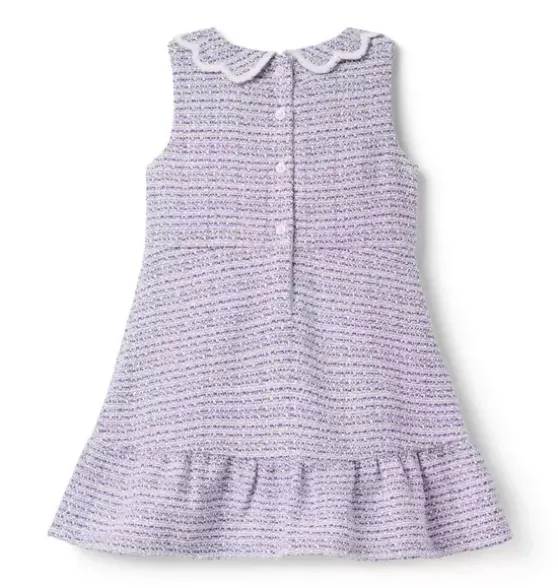 Tweed Scalloped Collar Dress