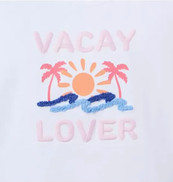 Vacay Ruffle Sleeve Tee