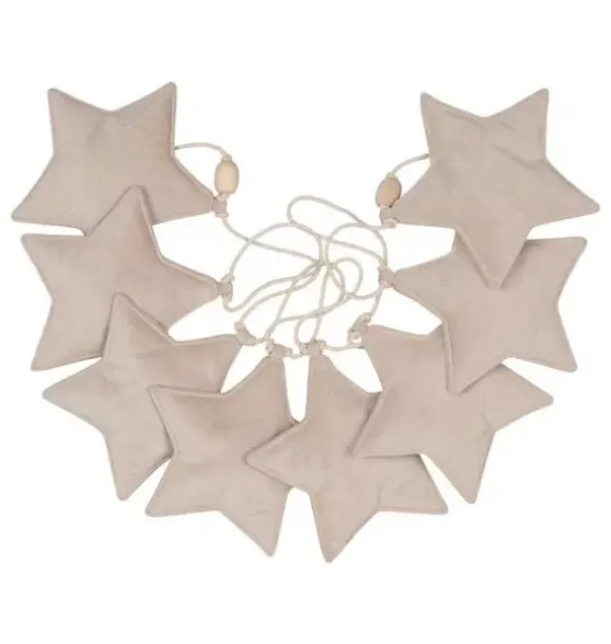 Velvet “Cream Dust” Garland with Stars