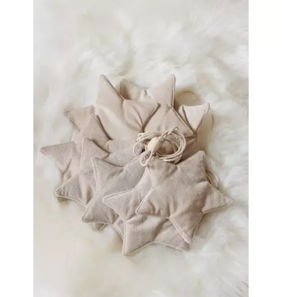 Velvet “Cream Dust” Garland with Stars